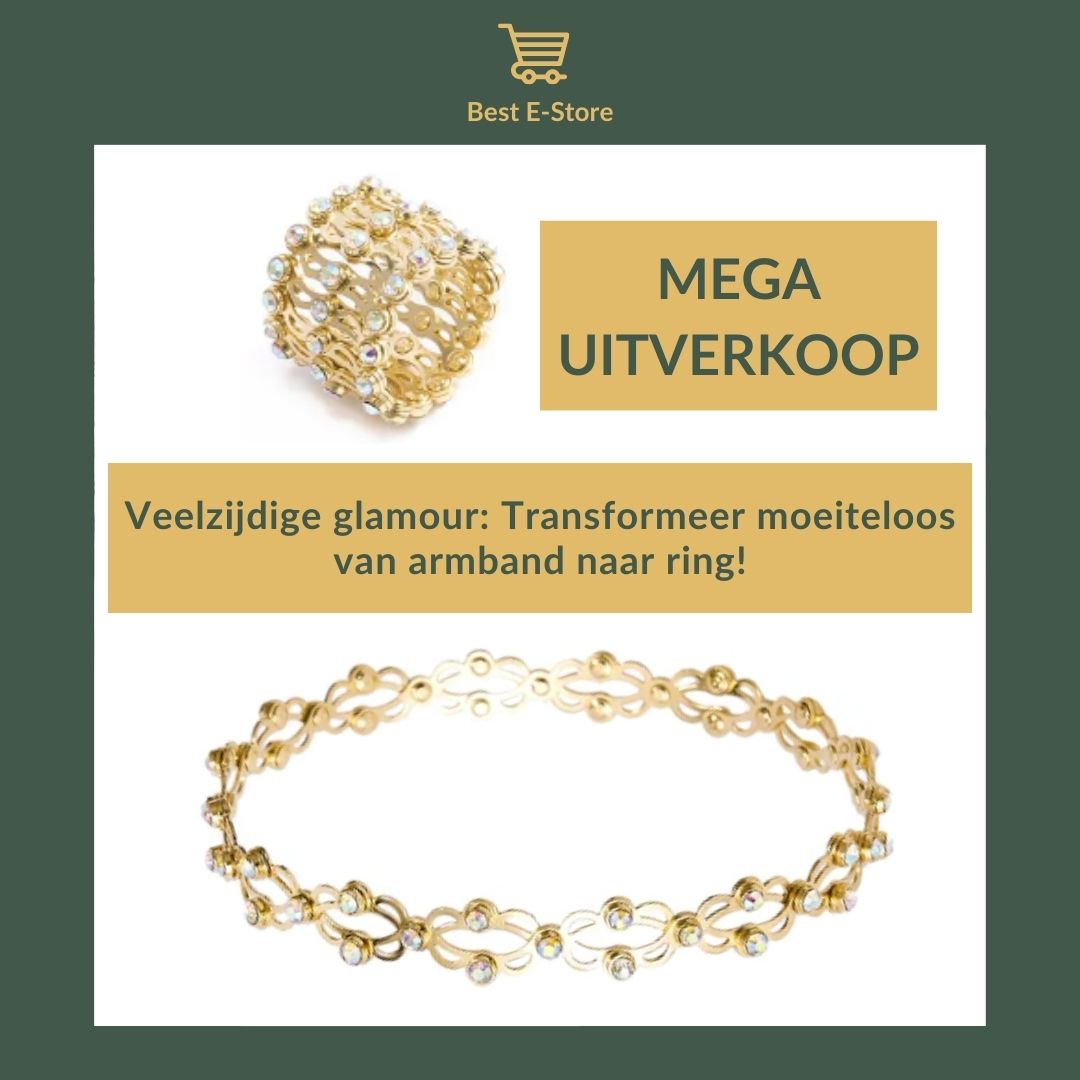 🎁 Het perfecte cadeau: Omkeerbare Bangle Ring Fonkelende CZ Glamour 💎