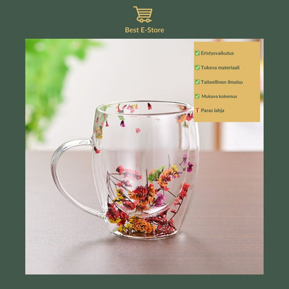 🌼Floral Fusion: Tupla Seinäiset Lasikupit