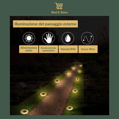 Nuove luci solari impermeabili da giardino