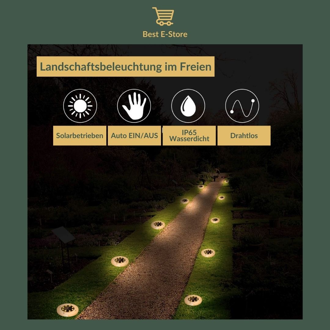 Neue wasserdichte solarbetriebene Gartenleuchten