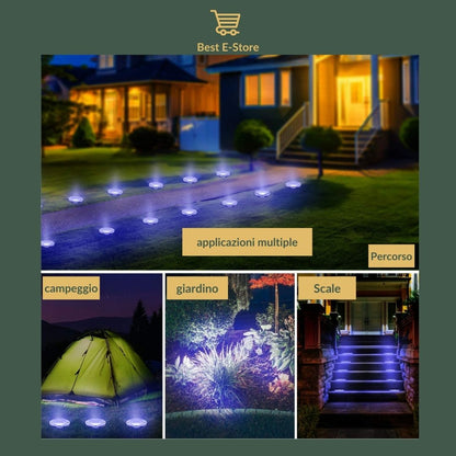 Nuove luci solari impermeabili da giardino