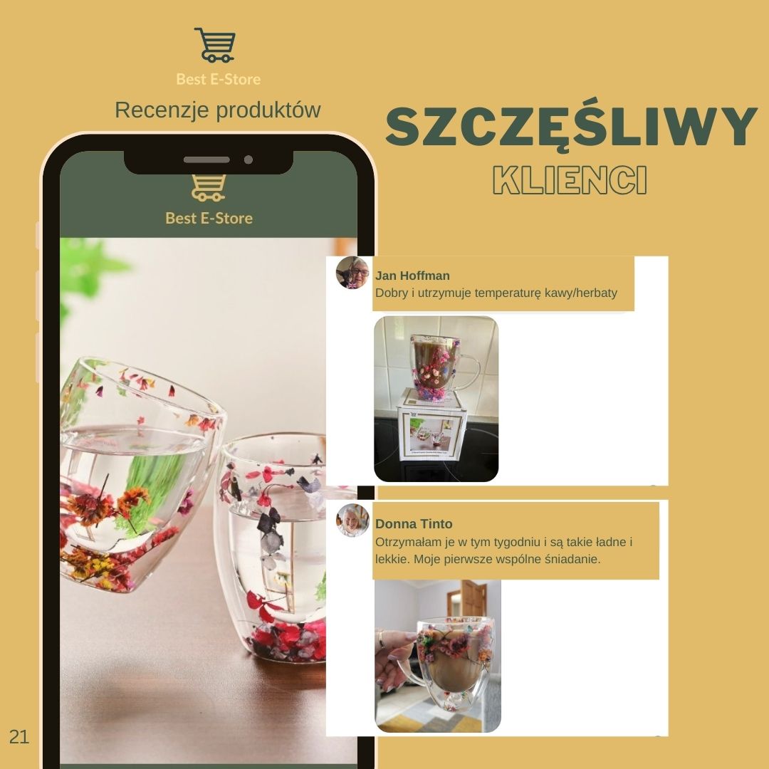 🌼 Floral Fusion: Szklane Kubki Podwójnymi Sciankami