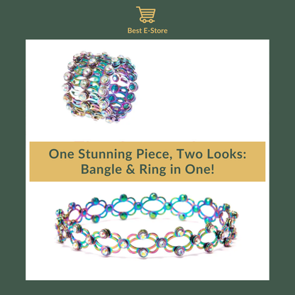 🎁 The Perfect Gift: Convertible Bangle Ring with Sparkling CZ Glamour 💎