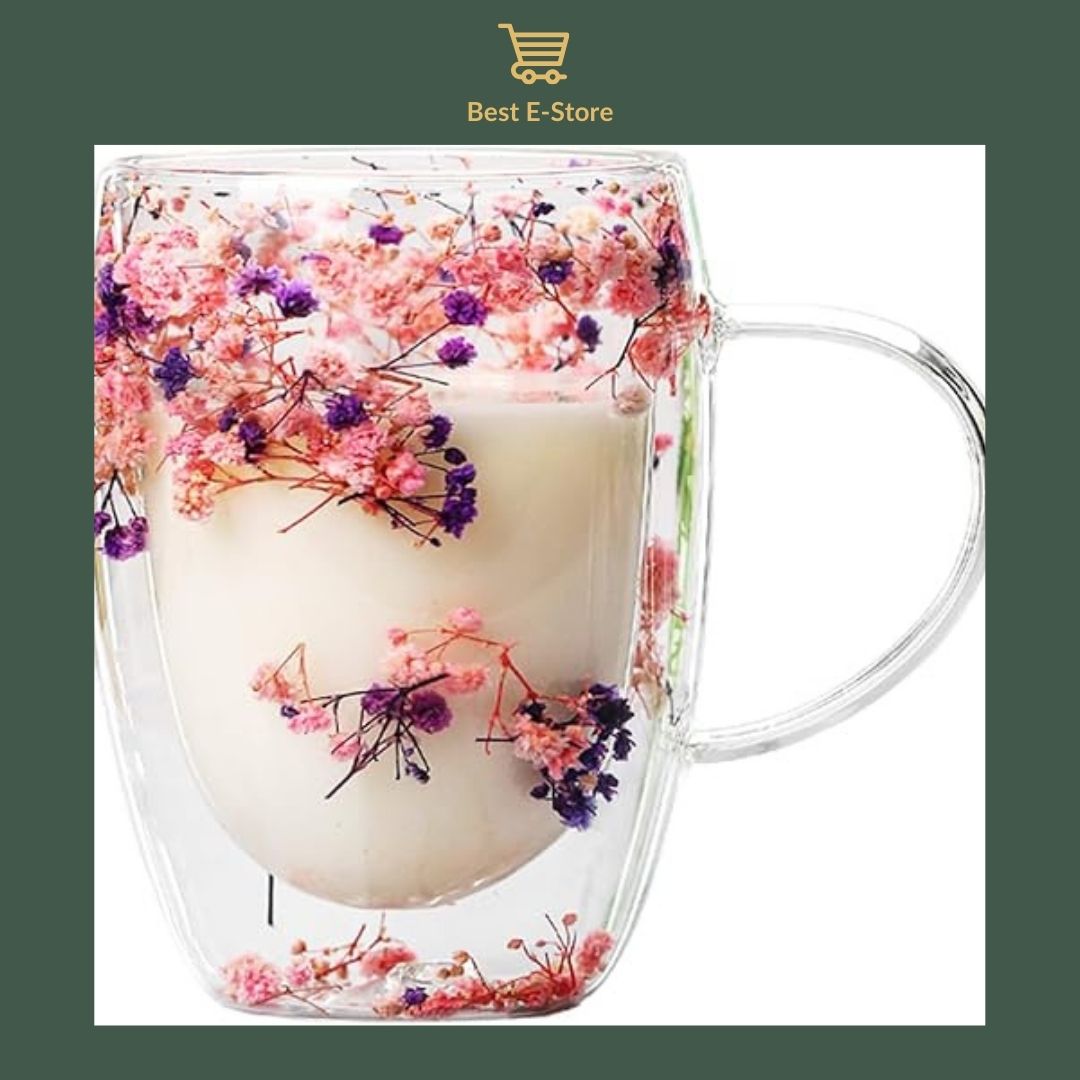 🌼Floral Fusion: Bicchieri Vetro Doppia Parete