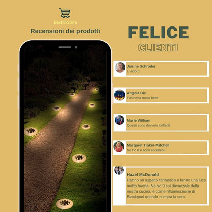 Nuove luci solari impermeabili da giardino