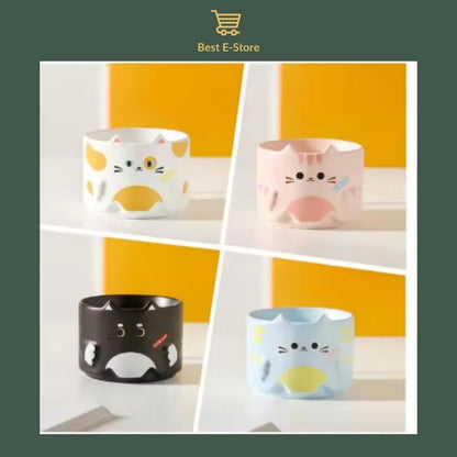 🎁 Perfect Cat Lover’s Gift: Stackable Mugs for Home & Office 🐈☕