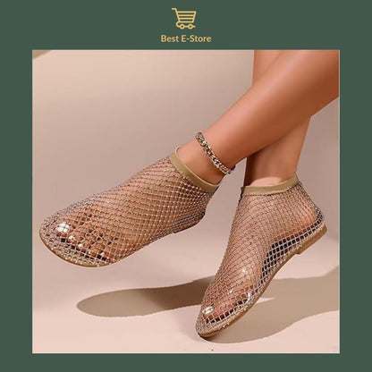 🔥 Chic & Comfy: Breathable Mesh Flats That Shine with Every Step 💃✨
