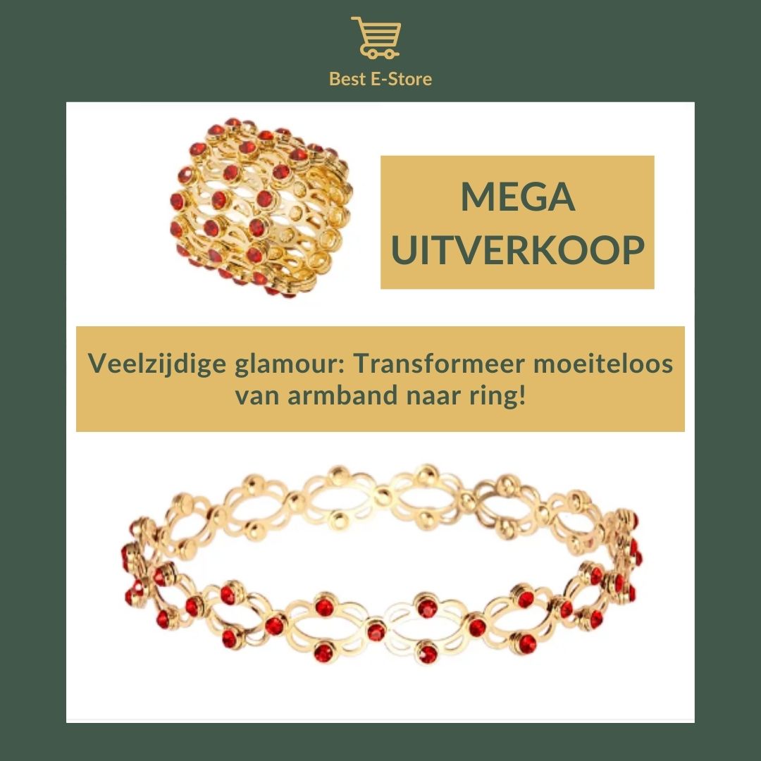 🎁 Het perfecte cadeau: Omkeerbare Bangle Ring  Fonkelende CZ Glamour 💎