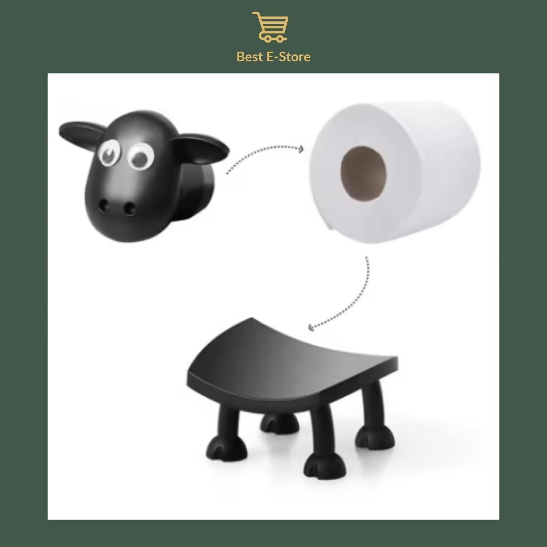 🐑 Black Sheep Toilet Paper Holder: Cute & Functional 🧻✨