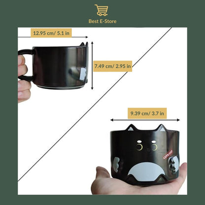 🎁 Perfect Cat Lover’s Gift: Stackable Mugs for Home & Office 🐈☕