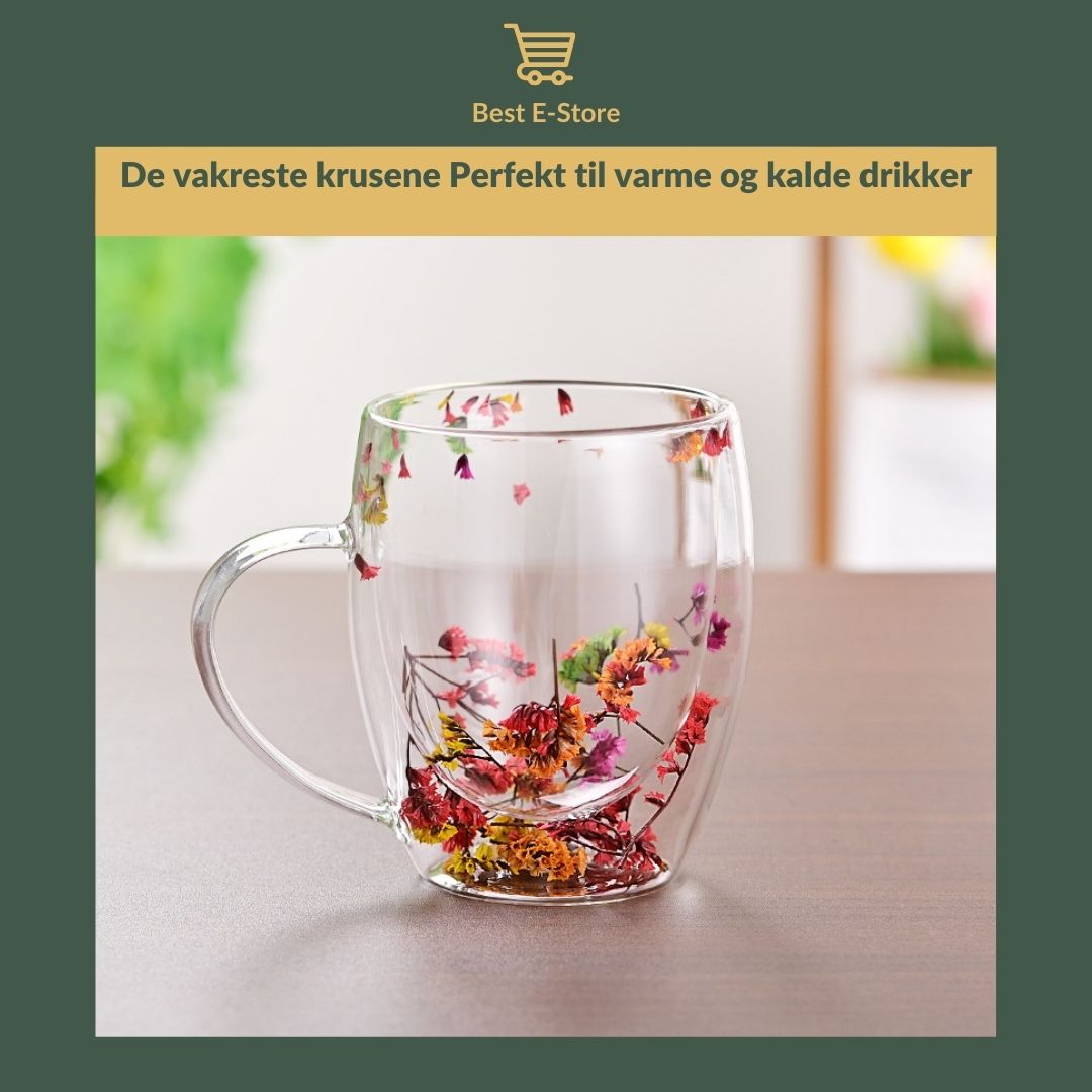 🌼Floral Fusion: Dobbeltveggede Glasskopper