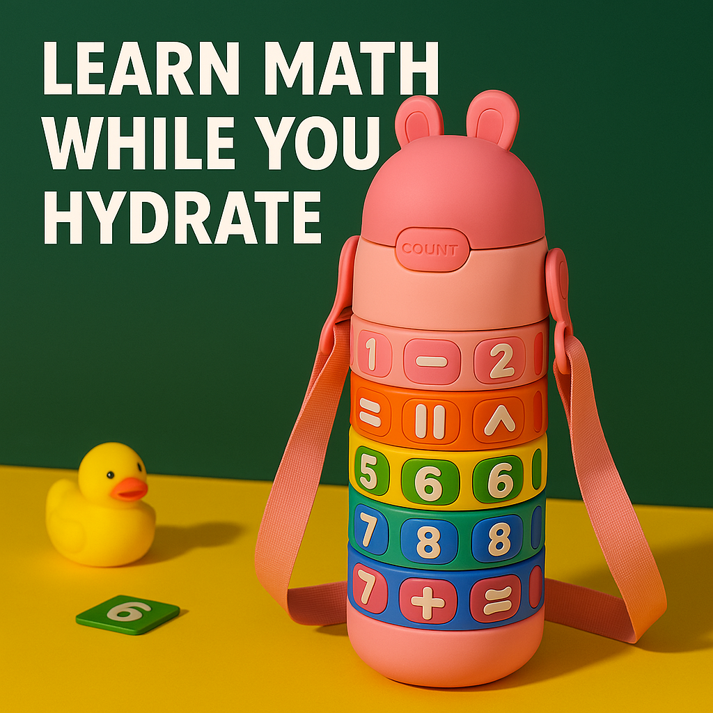 🎒 Smart Math Water Bottle: Learn & Stay Hydrated 💡