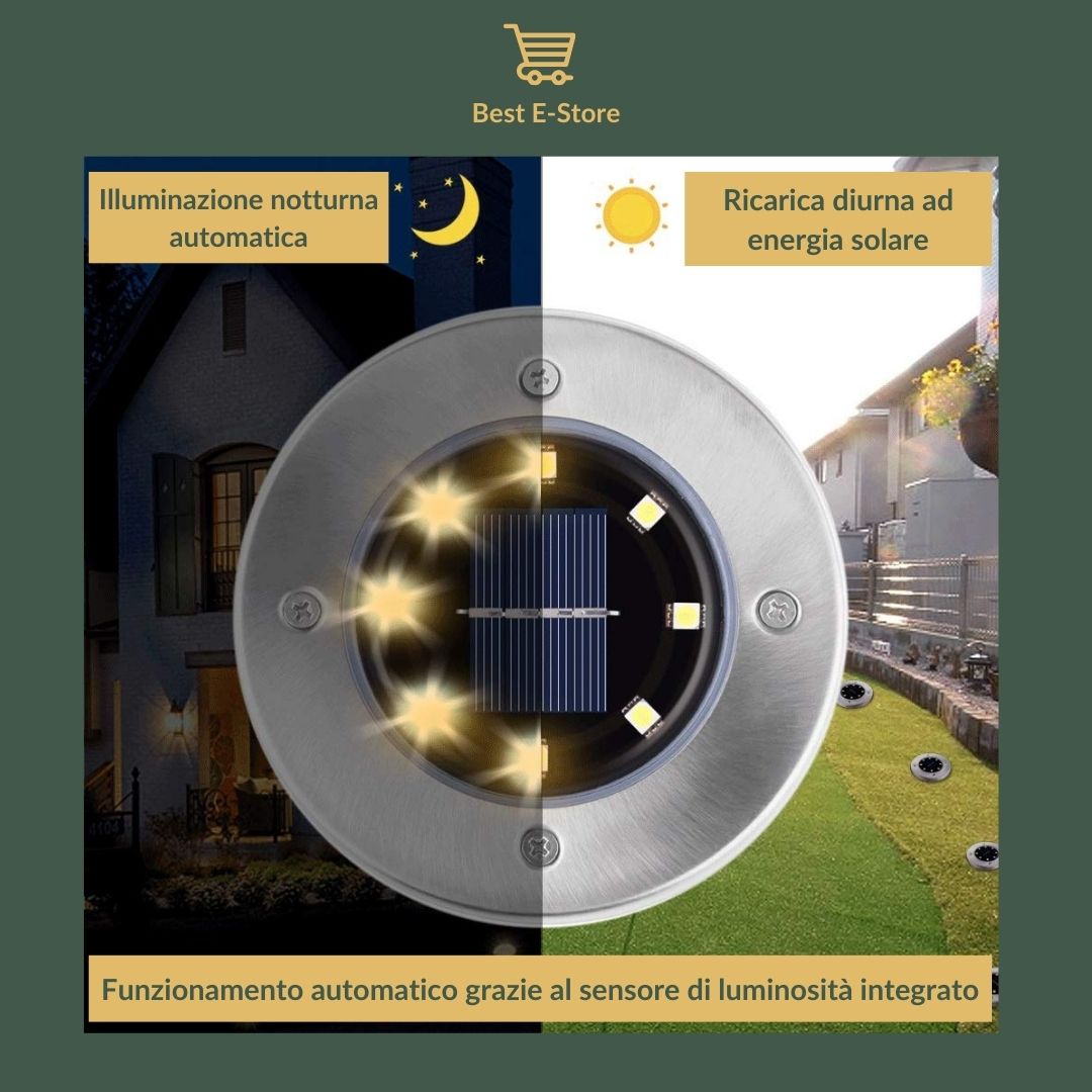 Nuove luci solari impermeabili da giardino