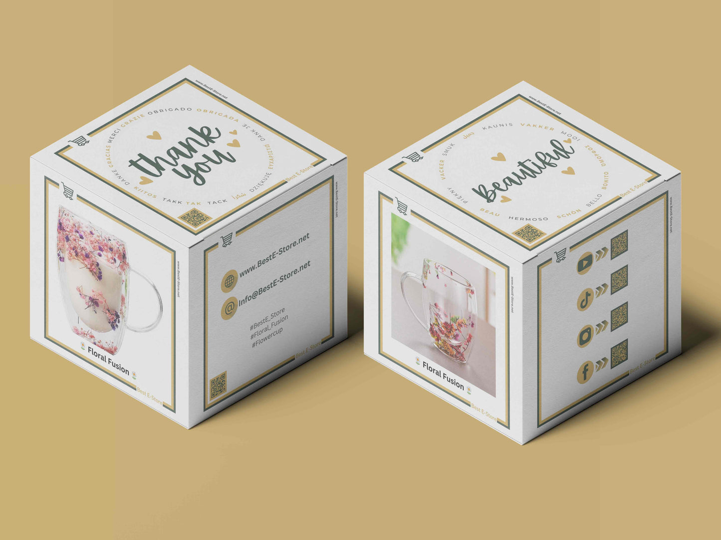 🌼Floral Fusion: Dobbeltveggede Glasskopper