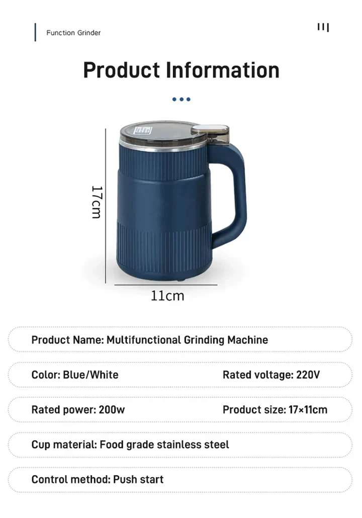 Stainless Steel Electric Grinder