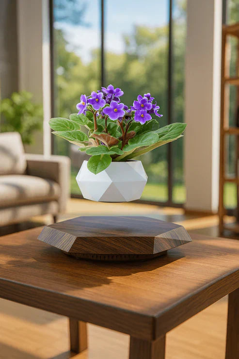 Levitating - Floating Flower Pot with Wood Base