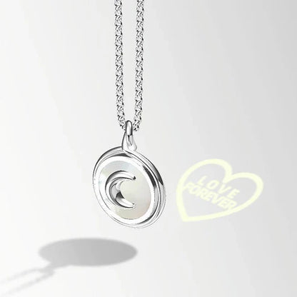 Moon Represents My Heart Hidden Word Projection Necklace