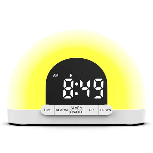 Wake-Up Light Simulated Sunrise Electronic Alarm Clock Lamp