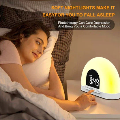 Wake-Up Light Simulated Sunrise Electronic Alarm Clock Lamp