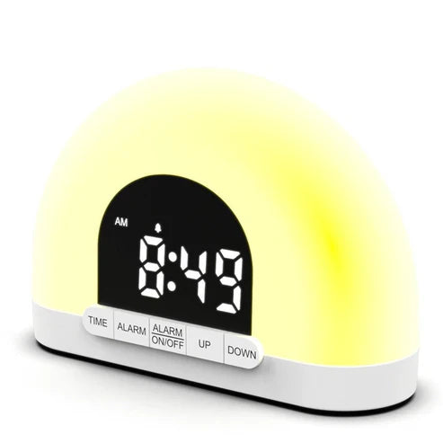Wake-Up Light Simulated Sunrise Electronic Alarm Clock Lamp