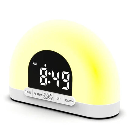 Wake-Up Light Simulated Sunrise Electronic Alarm Clock Lamp
