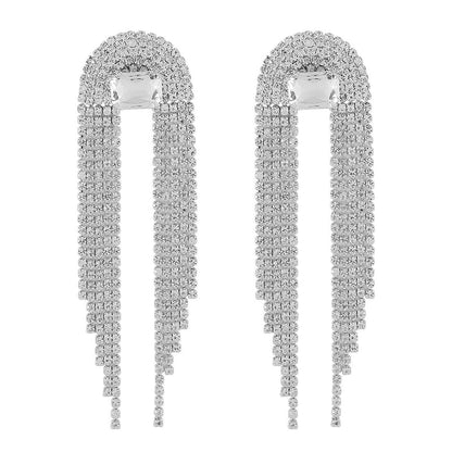 Women's Fashion Temperament Long Fringe Earrings
